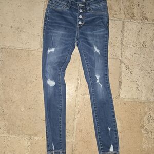 Old Navy Kids Dark Blue Button-Fly Jeans